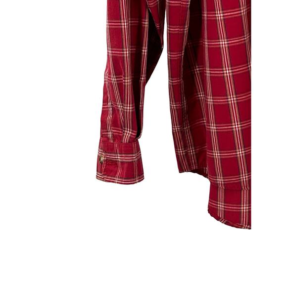 Consensus Shirt Size X Large Mens Red Plaid Long Sleeve Button Down Collar Shirt - Picture 6 of 11